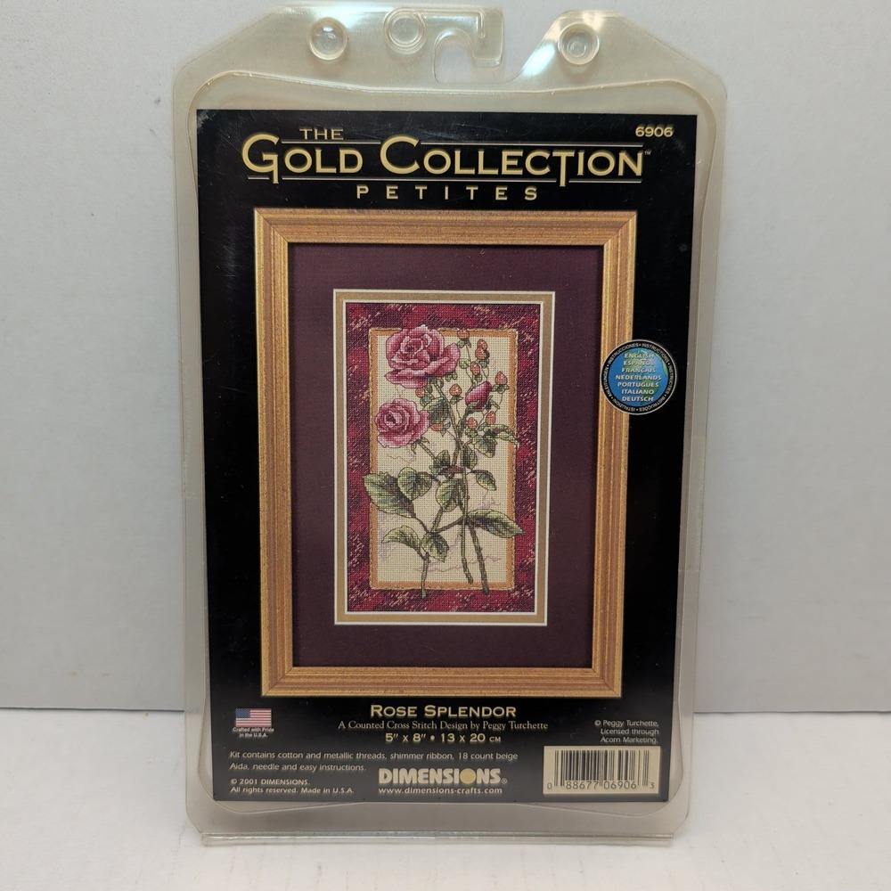 Dimensions Gold Collection Petites Rose Splendor Cross Stitch Kit 6906 2001
